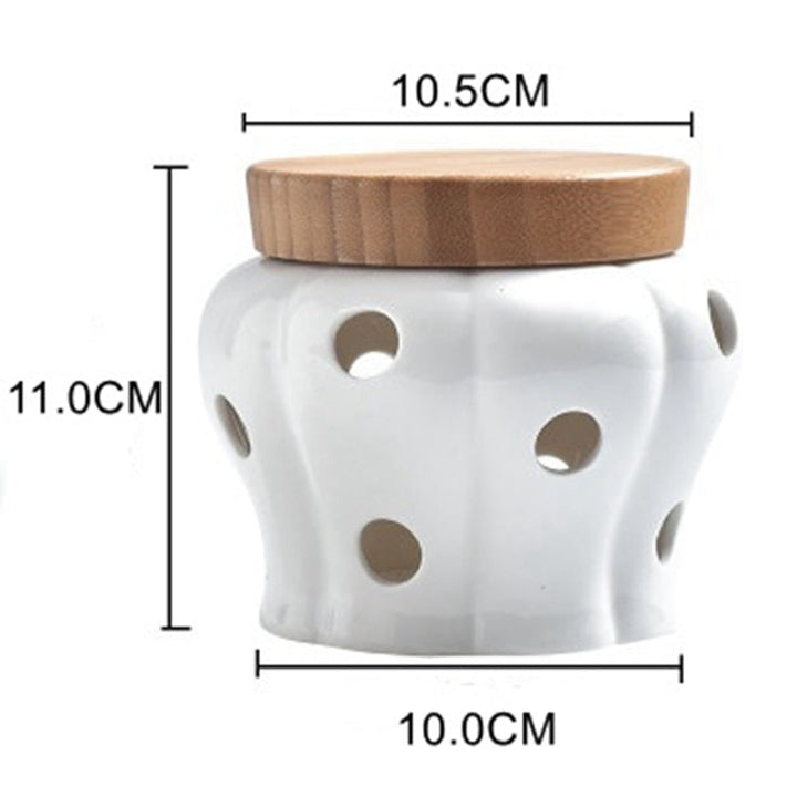 Creative Bamboo Lid Ceramic Storage Can | Bowlift