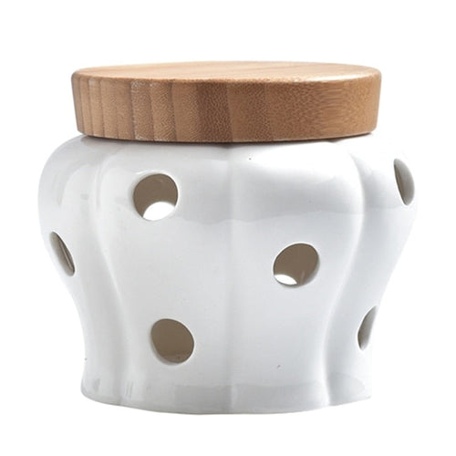 Creative Bamboo Lid Ceramic Storage Can | Bowlift