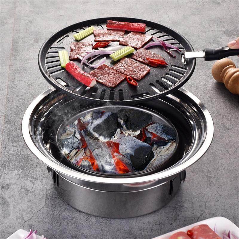 Portable Korean Style Stainless Steel Charcoal Camping Grill | Bowlift