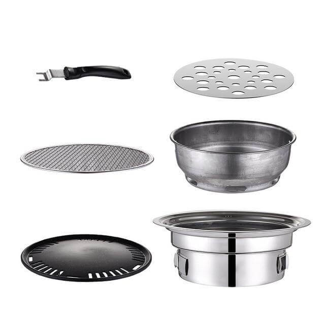 Portable Korean Style Stainless Steel Charcoal Camping Grill | Bowlift