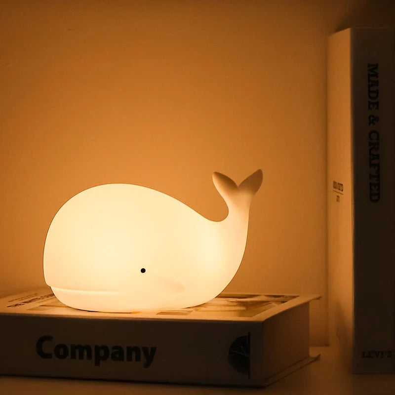 Cute Whale Night Light with Color Change - GlowWhale | Bowlift
