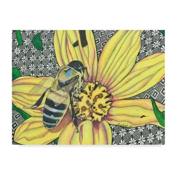 Yellow Flower and Bee - Canvas Wall Art Painting | Bowlift