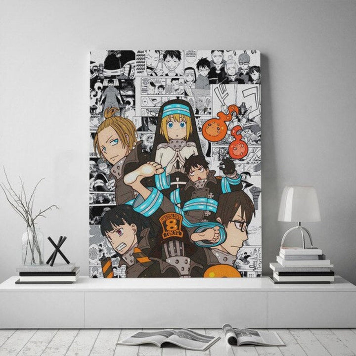 Fire Force Anime Print - Canvas Wall Art Painting | Bowlift