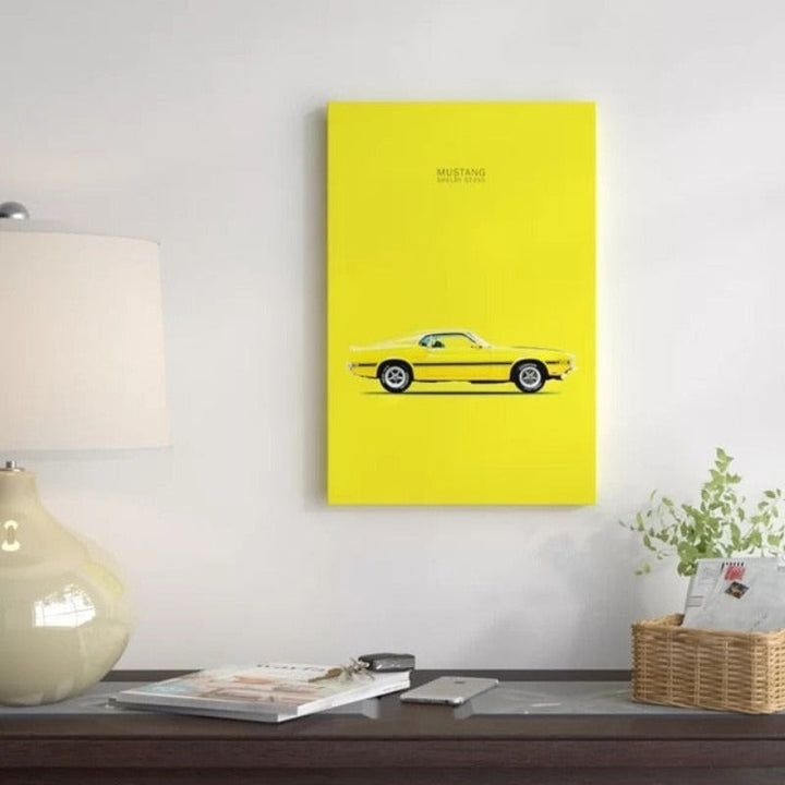Yellow Ford Mustang Shelby - Canvas Wall Art Painting | Bowlift