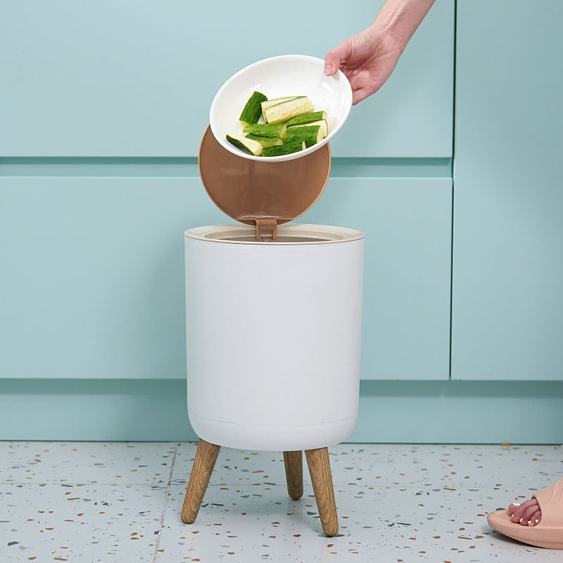 Nordic Style Elegant One Touch Trash Can | Bowlift