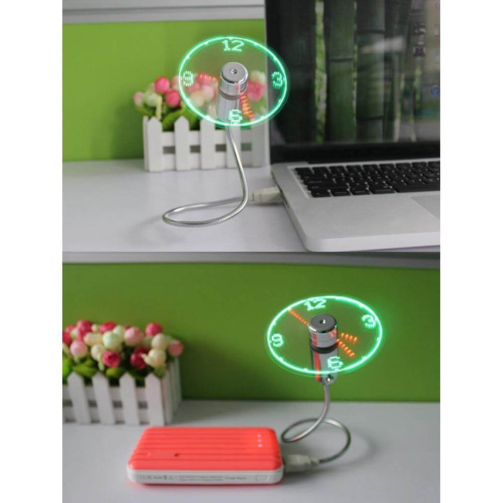 USB Fan Time And Temperature Display Clock | Bowlift