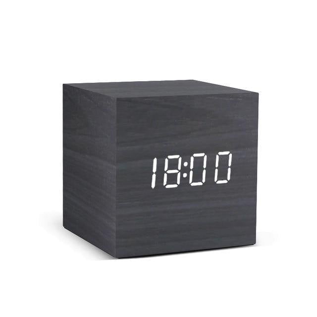 BowLift | LED Alarm Clock in Wooden Cube Form
