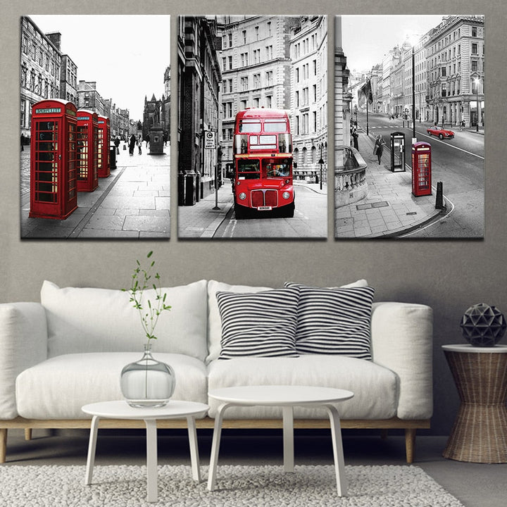 London Street Scenery - Canvas Wall Art Painting | Bowlift