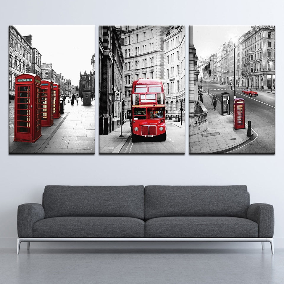 London Street Scenery - Canvas Wall Art Painting | Bowlift