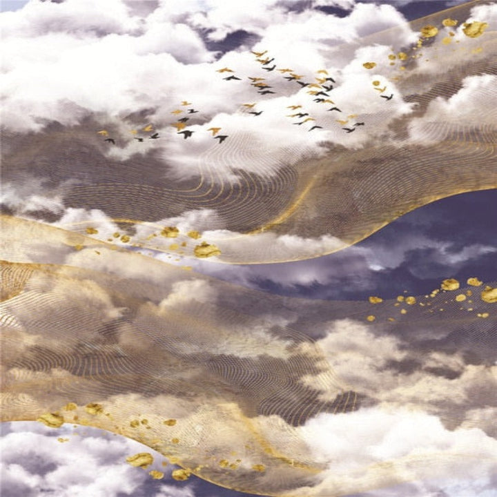 Golden Clouds - Canvas Wall Art Painting | Bowlift