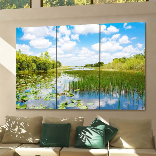 Summer Blue Sky Grassland - Canvas Wall Art Painting | Bowlift