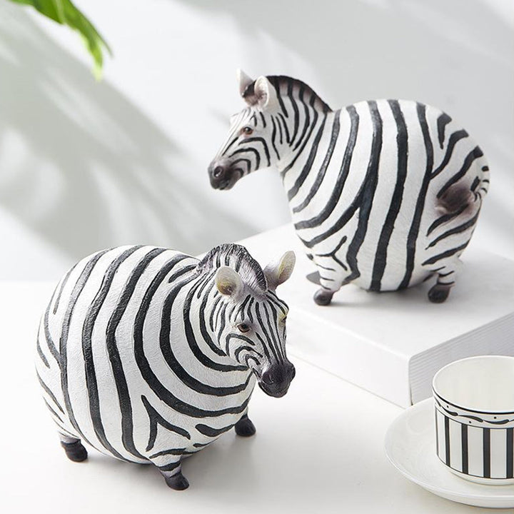 Modern Cute Zebra Resin Figurines | Bowlift
