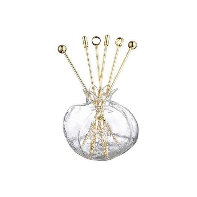 BowLift | Elegant Stainless Steel Fruit Fork Jar
