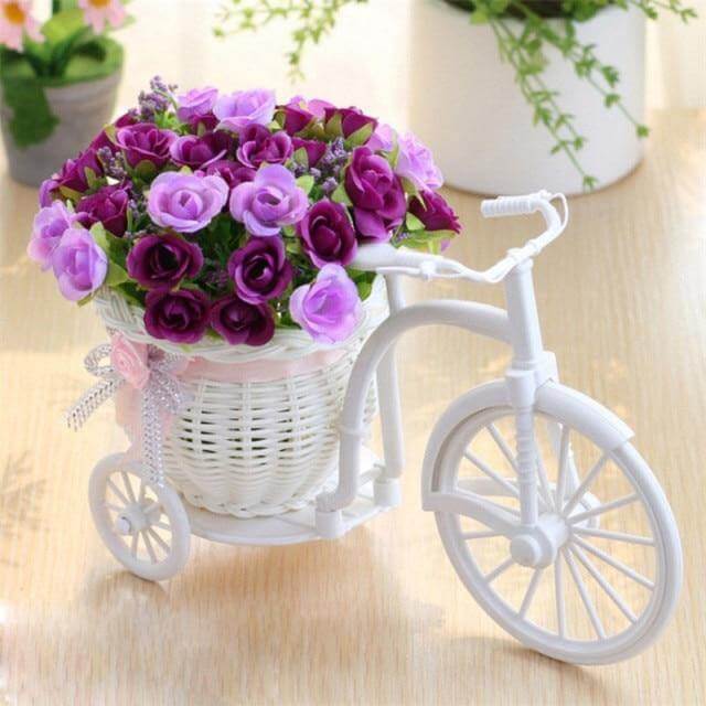 Bike Flower Basket Vase Decor | Bowlift