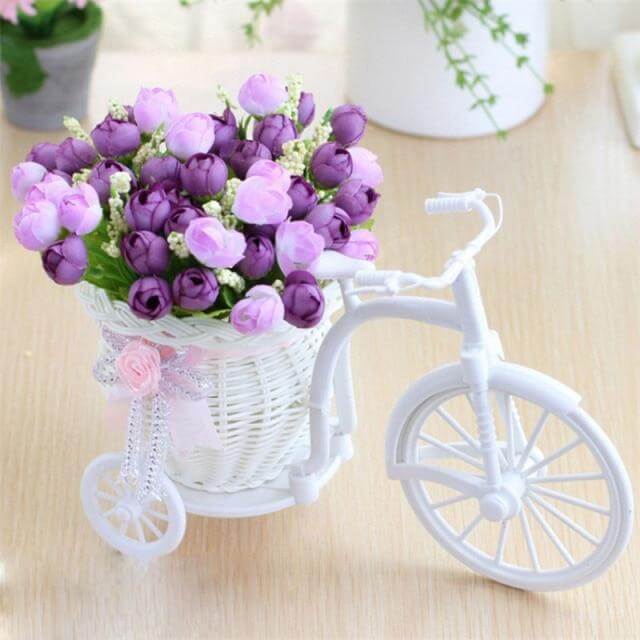Bike Flower Basket Vase Decor | Bowlift