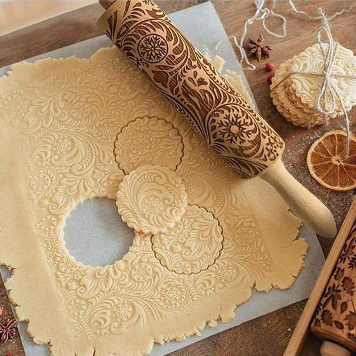 BowLift | Snowflake Wooden Baking Cookies Roller