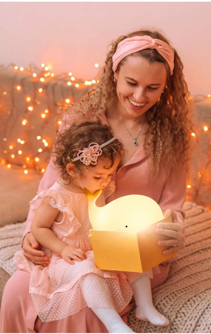Cute Whale Night Light with Color Change - GlowWhale | Bowlift