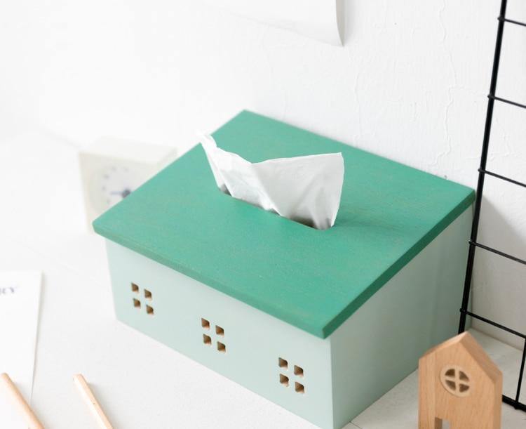 BowLift | Wooden Nordic House Tissue Box