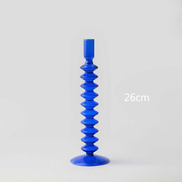 Modern Glass Candleholder-Blue | Bowlift