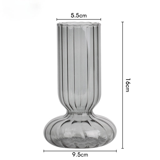 Glass Striped Cylinder Vase | Bowlift