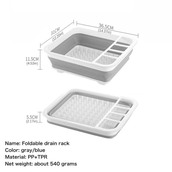 BowLift | Foldable Kitchen Dish Drying Rack with Drainer