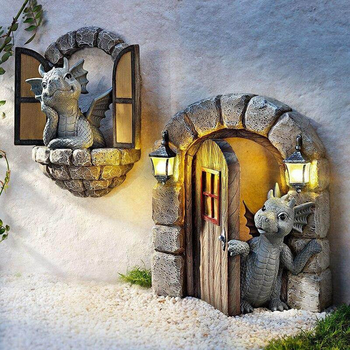 Lovely Courtyard Dragon Wall Sculpture | Bowlift