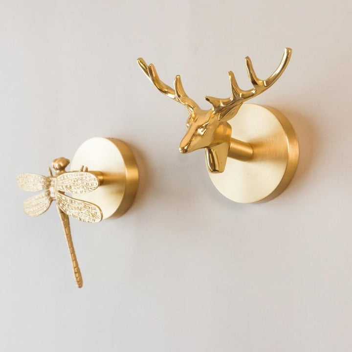 Golden Brass Wall Hooks – Handmade Animal Designs for Stylish Wall Decoration | Bowlift