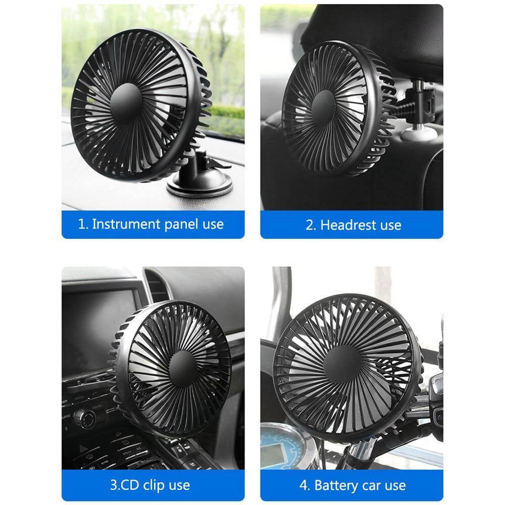 Adjustable Wind Cooling Car Fan | Bowlift