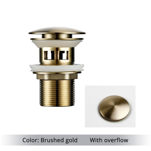 BowLift | Polished Brass Bathroom Sink Drains