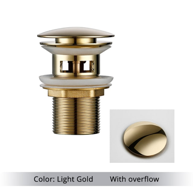 BowLift | Polished Brass Bathroom Sink Drains