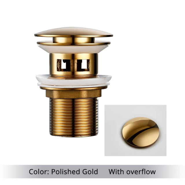 BowLift | Polished Brass Bathroom Sink Drains