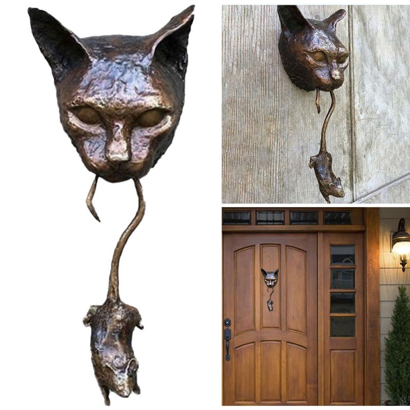 BowLift | Creative Cat and Mouse Metal Door Knocker