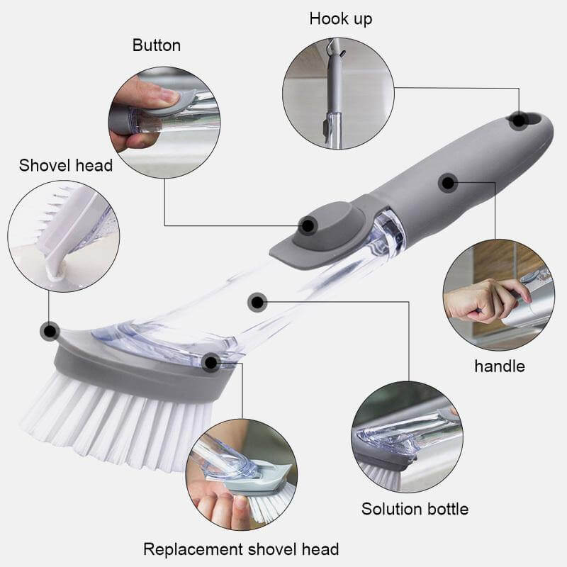 BowLift | 2in1 Liquid Dispenser Dish Washing Brush