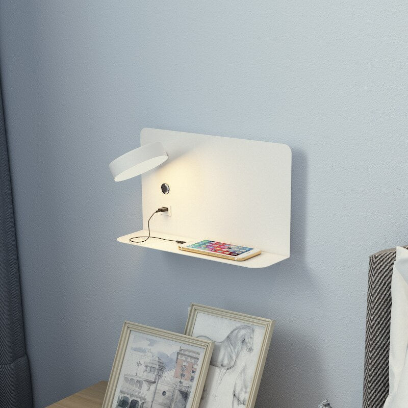 BowLift | LED Bed Lamp Wall Lamp with USB Charger