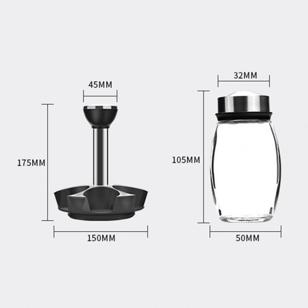 BowLift | Smart Rotating Stainless Steel Glass Seasoning Set