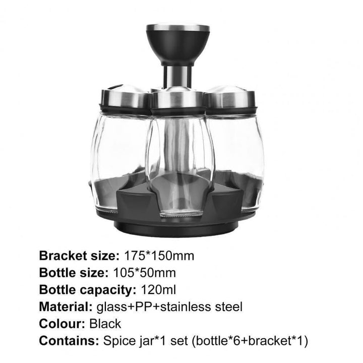 BowLift | Smart Rotating Stainless Steel Glass Seasoning Set