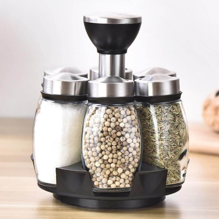 BowLift | Smart Rotating Stainless Steel Glass Seasoning Set