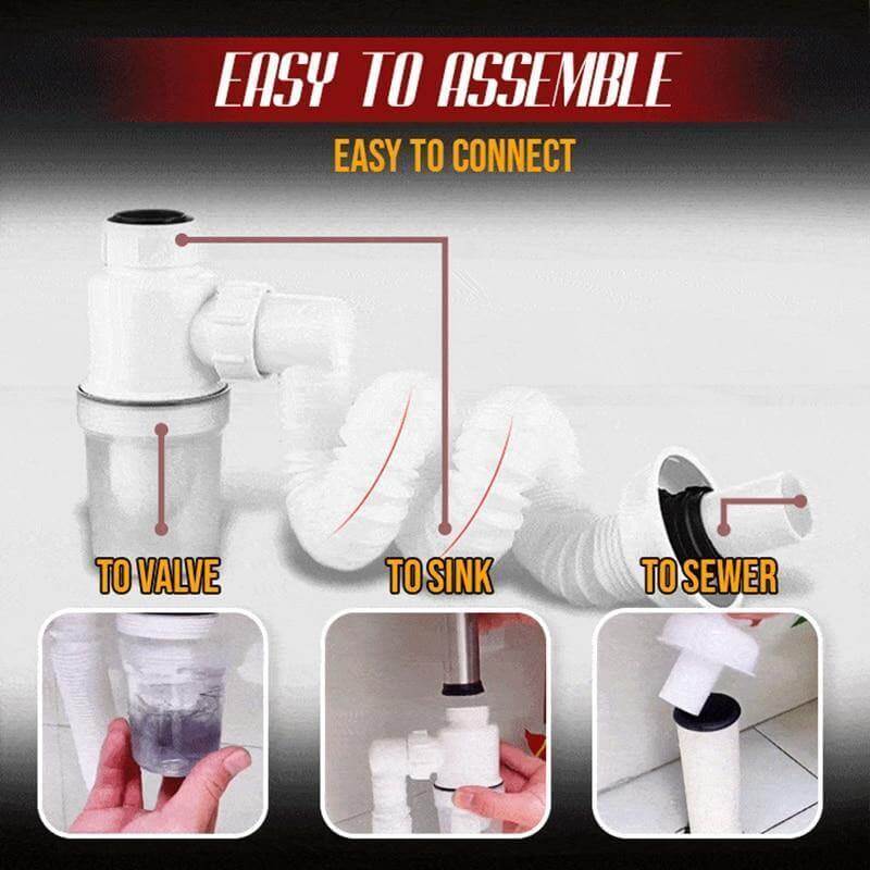 BowLift | Odor-free Bathroom Kitchen Expandable Filter Pipe