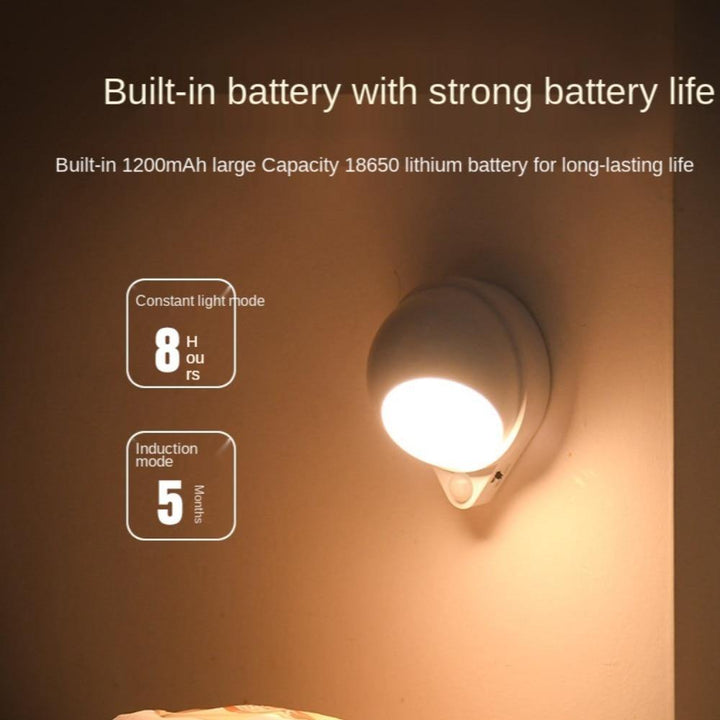 360 Rotating Water Drop Body Sensing RechargeaBowlifte Lamp | Bowlift