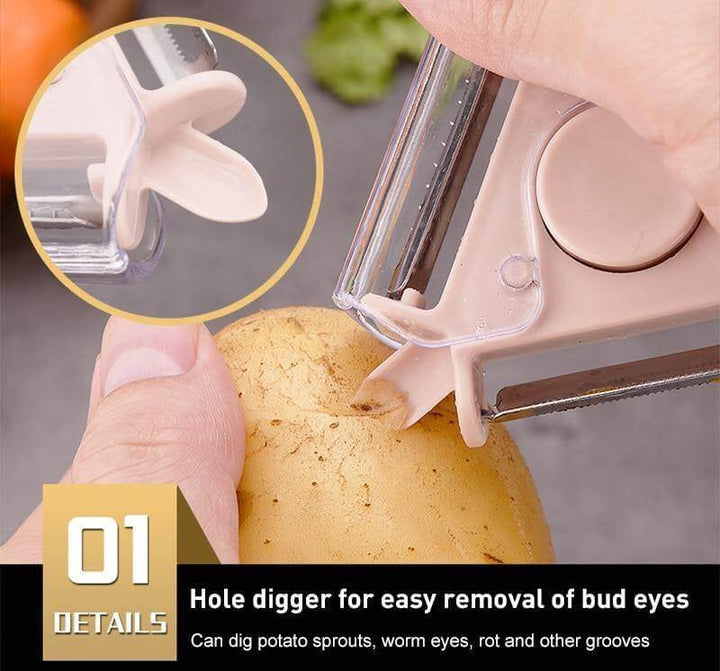 BowLift | 3in1 Rotating Stainless Steel Fruit Vegetable Peeler