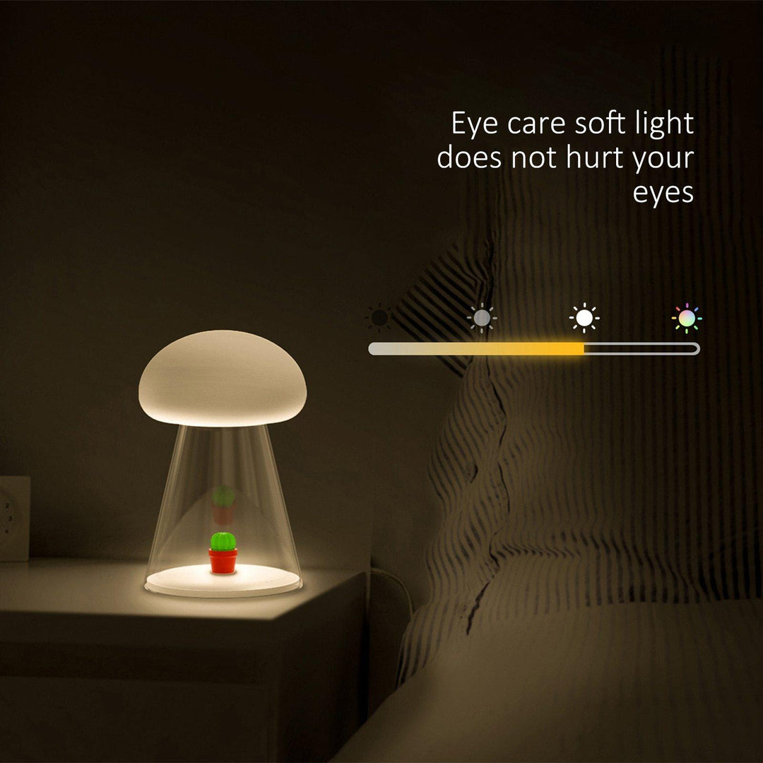 BowLift | Rechargeable White Cactus USB Mushroom Night Lamp