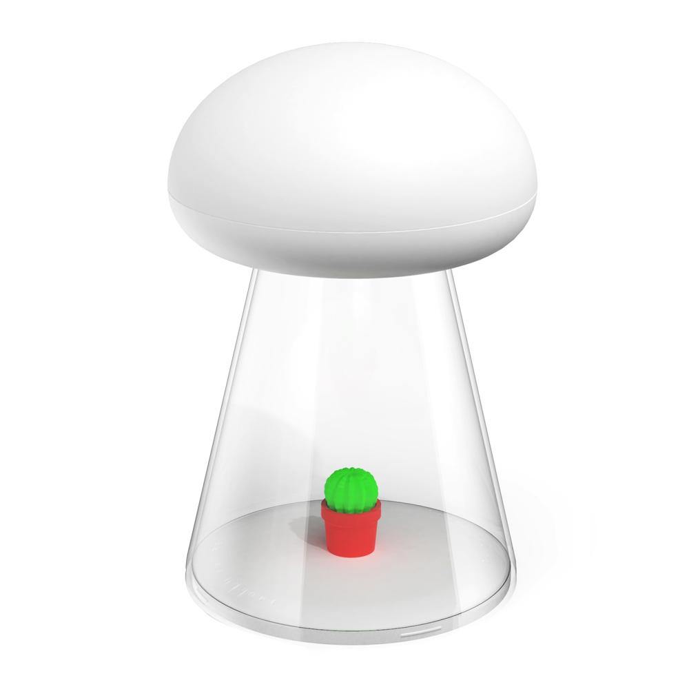 BowLift | Rechargeable White Cactus USB Mushroom Night Lamp