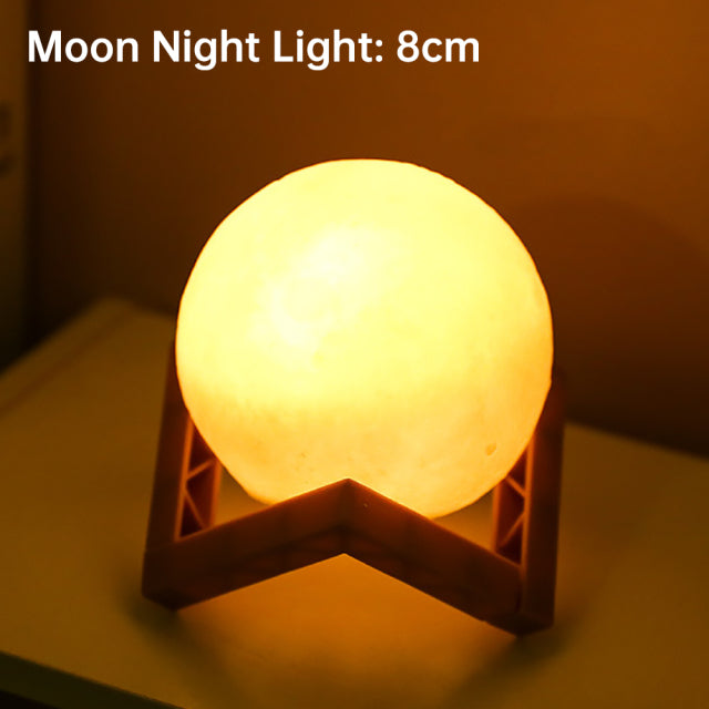 3D Light Touch Switch RechargeaBowlifte Moon Night Lamp | Bowlift