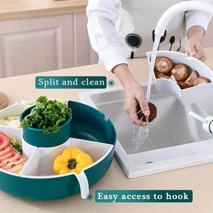 BowLift | Rotatable Vegetable Drain Basket Serving Tray