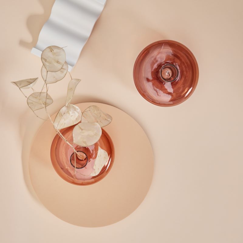 Modern Glass Candleholder-Brown | Bowlift