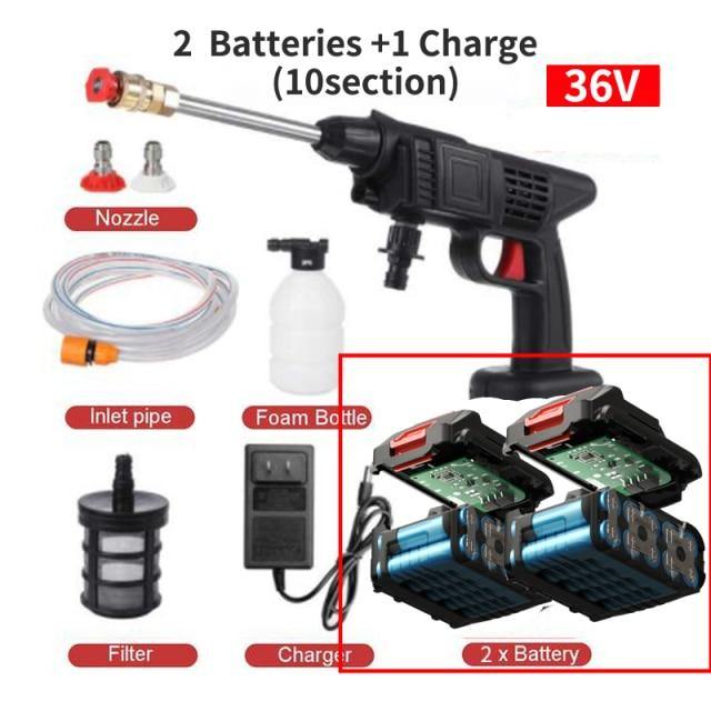 High Pressure Electric Cordless Car Washer Gun | Bowlift