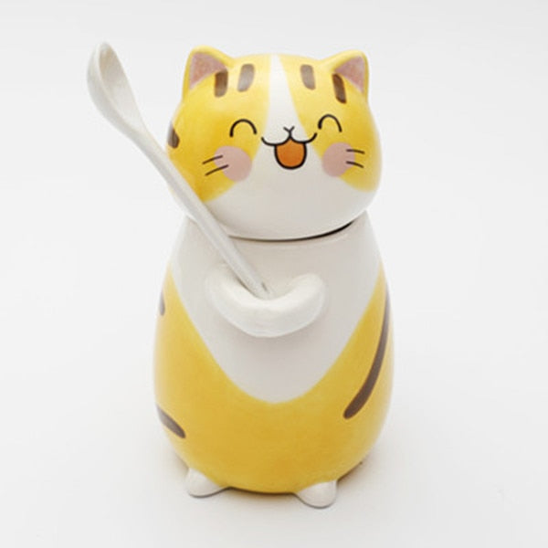 BowLift | Cute Cat Handmade Coffee Mugs with Spoon