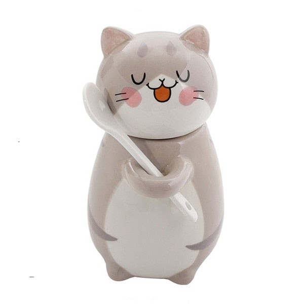 BowLift | Cute Cat Handmade Coffee Mugs with Spoon