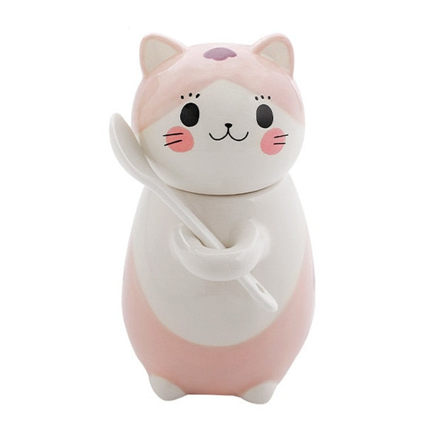 BowLift | Cute Cat Handmade Coffee Mugs with Spoon
