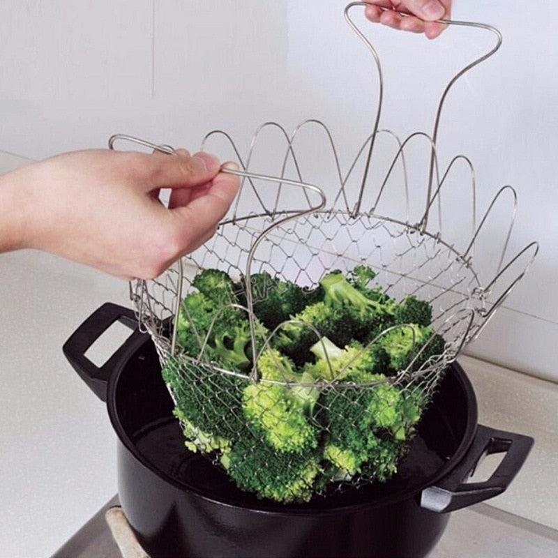 BowLift | Multifunctional Foldable Steam Fry Cooking Mesh Strainer